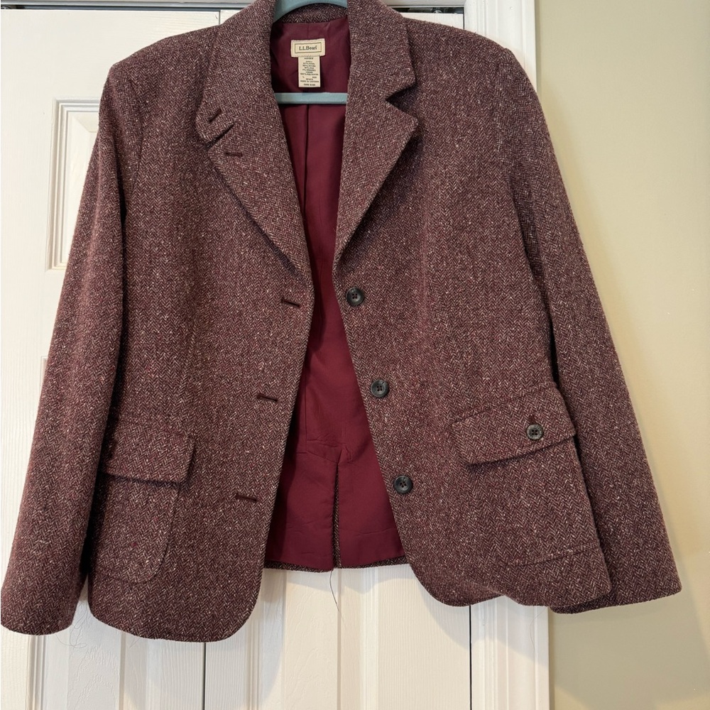 L.L. Bean burgundy wool blazer